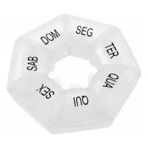 Porta Comprimido Semanal Com 07 Divisória Caixa Em Plástico