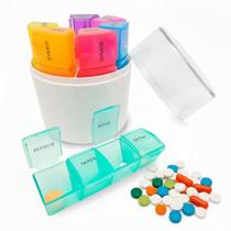 Porta Comprimidos Estojo Divisórias Suplementos Caixinha Organizadora Diário Semanal Compacto