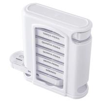 Porta Comprimidos Semanal com 7 Dias e 4 Períodos Branco Compacto