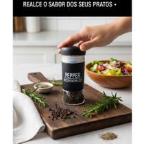 Porta Condimento e Saleiro Preto 120ml com Tampa Dosadora Wec Vidro, Design Moderno e Funcional Porta Condimento e Saleiro Preto 120ml com Tampa Dosadora Wec Vidro, Design Moderno e Funcional
