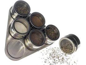 Porta condimento e Tempero inox magnético - 6 Pçs - Nipocenter