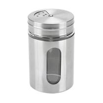 Porta Condimento em Inox com Visor Saleiro Pimenta Temperos Porta Condimento em Inox com Visor Saleiro Pimenta Temperos