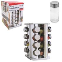 Porta Condimento Em Vidro Inox Giratório Com 17 Peças -Top Chef- 4193