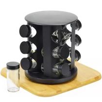 Porta Condimento Giratório com 9 Potes de Vidro com Tampa Ajustável DYANNA MULTIMARCAS Porta Condimento Giratório com 9 Potes de Vidro com Tampa Ajustável DYANNA MULTIMARCAS