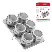 Porta Condimento Magnético em Inox 06 peças Hauskraft Porta Condimento Magnético em Inox 06 peças Hauskraft