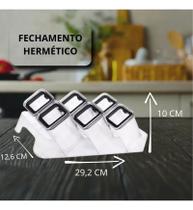 Porta Condimento Pote Organizador Temperos 7 Peças Com Base