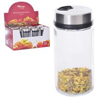 Porta condimento / queijeira de vidro com tampa inox 200ml