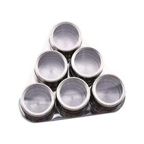 Porta Condimento Suporte Triangular Magnético Inox 6 Peças-HAÜSKRAFT