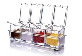 Porta Condimento Tempero Acrilico 4 Potes Porta Condimento Tempero Acrilico 4 Potes