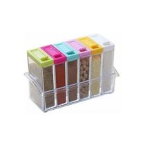 Porta Condimento Tempero Organizador C/6 Potes Porta Condimento Tempero Organizador C/6 Potes