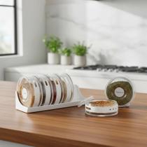 Porta Condimento Temperos Organizador Top Chef em Plástico 6 Peças Porta Condimento Temperos Organizador Top Chef em Plástico 6 Peças