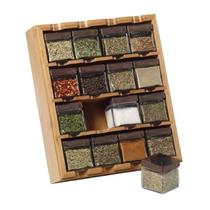 Porta Condimentos Bambu 17Pçs