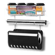 Porta Condimentos C/ Suporte P/ Papel Toalha Papel Alumínio - Niquelart