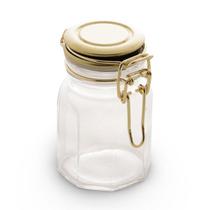 Porta Condimentos de Vidro 8 cm com Tampa de Metal Lyor Design - Dourado