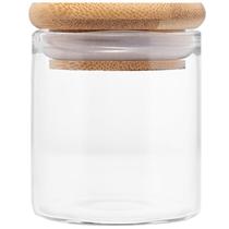 Porta condimentos de vidro borossilicato hermético com tampa de bambu Wolff 60 ml Porta condimentos de vidro borossilicato hermético com tampa de bambu Wolff 60 ml
