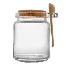 Porta Condimentos De Vidro C/ Colher Bambu E Tampa Rolha 240ml Pote Tempero Hermético Porta Condimentos De Vidro C/ Colher Bambu E Tampa Rolha 240ml Pote Tempero Hermético