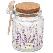Porta condimentos de vidro com tampa de cortiça e colher de bambu Provence Lyor 250 ml Porta condimentos de vidro com tampa de cortiça e colher de bambu Provence Lyor 250 ml