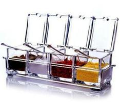 Porta Condimentos E Temperos Crystal Seasoning Box Acrílico Porta Condimentos E Temperos Crystal Seasoning Box Acrílico