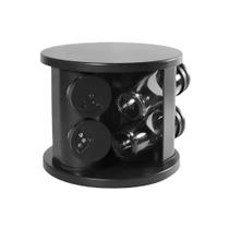 Porta Condimentos Giratório 360 C/ 6 Potes de Vidro Organizador de Temperos