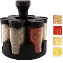 Porta-condimentos Giratório C/ 6 Potes 85ml De Vidro Tempero
