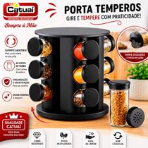 Porta Condimentos Giratório com 9 potes de Vidro Porta Condimentos Giratório com 9 potes de Vidro