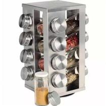 Porta Condimentos Giratório Inox 16 Potes de Vidro - SPICE CAROUSEL