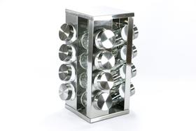 Porta Condimentos Giratório Inox 16 Potes Vidro Unyhome Porta Condimentos Giratório Inox 16 Potes Vidro Unyhome