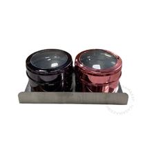 Porta Condimentos Inox Magnetico 2 Potes E Base Colorfull