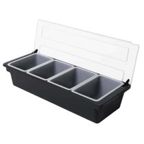 Porta Condimentos Profissional 4 Divisórias Weck Barman Frutas Cozinha Organizador Preto