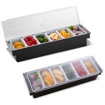 Porta Condimentos Profissional Bartender 6 Divisórias Tampa