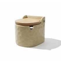 Porta Condimentos Quadrado Cerâmica Stoneware Bambu Craft