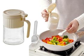 Porta Condimentos Redondo Vidro Com Colher 280Ml