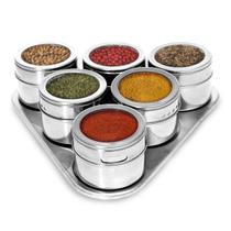 Porta Condimentos Tempero Inox Com Tampa Imã Geladeira Porta Condimentos Tempero Inox Com Tampa Imã Geladeira