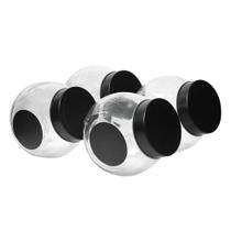 Porta condimentos temperos com 4 potes cor preto vidro - Wincy Porta condimentos temperos com 4 potes cor preto vidro - Wincy