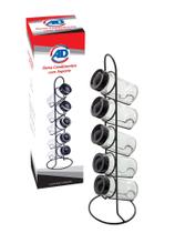 Porta condimentos/temperos com suporte de aço vertical - 5 pcs