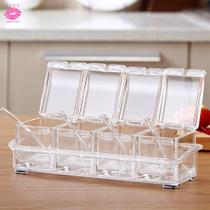 Porta Condimentos Temperos Crystal Seasoning Box Açucareiro Saleiro Especiarias Porta Condimentos Temperos Crystal Seasoning Box Açucareiro Saleiro Especiarias