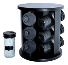 Porta Condimentos Temperos Giratório 9 Potes De Vidro Porta Condimentos Temperos Giratório 9 Potes De Vidro