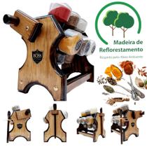 Porta condimentos-temperos Giratório BOSS 12 recipientes e colher dosadora Porta condimentos-temperos Giratório BOSS 12 recipientes e colher dosadora