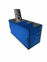 Porta Controle Container E organizador de Objetos Container azul e vermelho - IdealizzeDecor