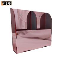 Porta Controle em Acrilico Parede ou Mesa com 2 Divisória 15x4x14 Colorido Porta Controle em Acrilico Parede ou Mesa com 2 Divisória 15x4x14 Colorido