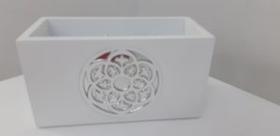 Porta Controle "Mandala" Branco 11 x 11 x 20 cm - Limoeiro