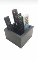 Porta Controle Remoto 04 Comp Em Mdf Preto Porta Controle Remoto 04 Comp Em Mdf Preto