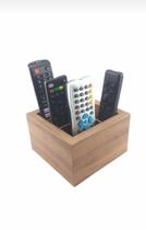 Porta Controle Remoto 04 Compart Amadeirado Amendola Rustica