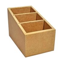 Porta Controle Remoto 3 Divisórias 9x8x14 Mdf Madeira Porta Controle Remoto 3 Divisórias 9x8x14 Mdf Madeira
