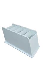 Porta Controle Remoto 5 Divisórias - Branco - 10,5x10,5x22 - Mdf treco objeto