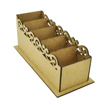Porta Controle Remoto Arabesco 5 Divisões Mdf Madeira