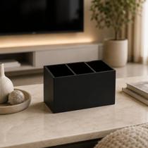 Porta Controle Remoto em Acrílico para Mesa 3 compartimentos
