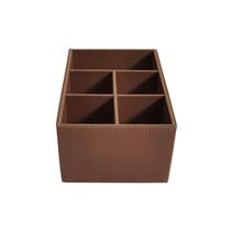 Porta Controle Remoto material sintético Marrom 5 Divisorias TH0080 BTC