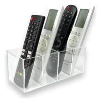 Porta Controle Remoto Triplo Mesa Acrílico Cristal
