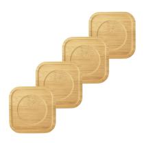 Porta Copo de Bambu (4 Peças)